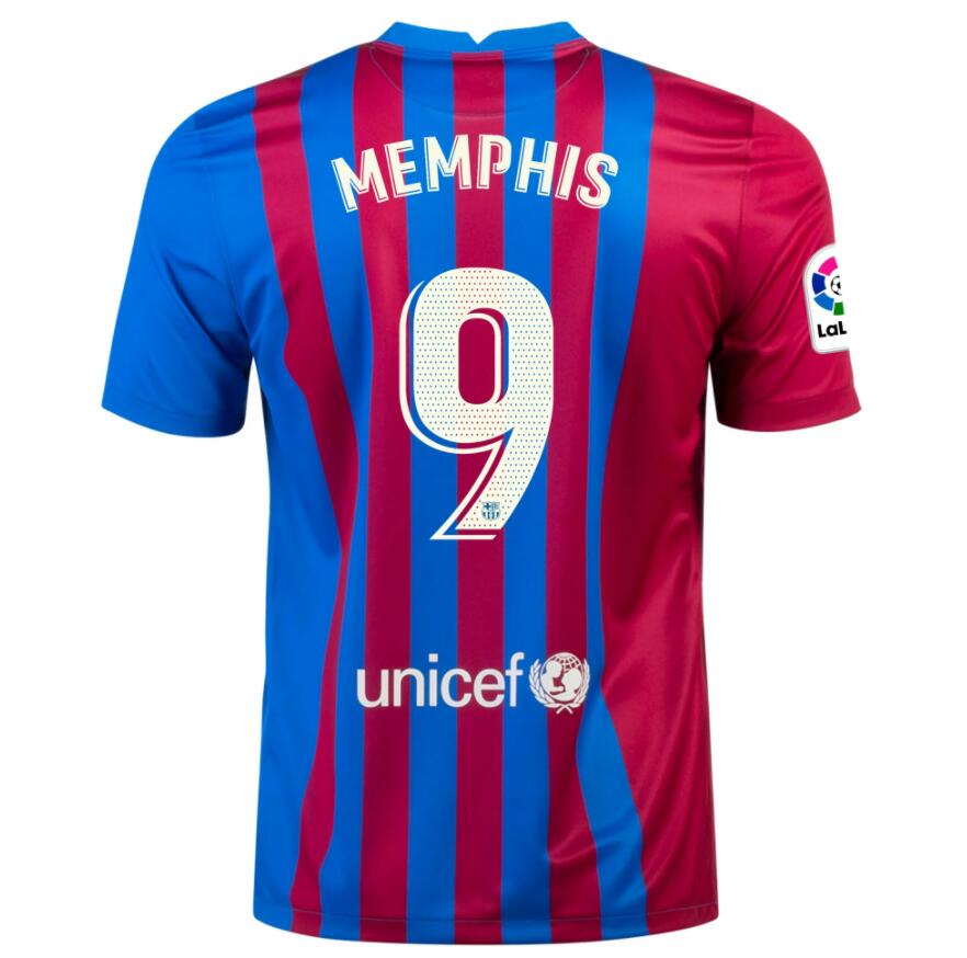 2021/22 Barcelona Home Kit Soccer Jersey with MEMPHIS DEPAY 9 printing